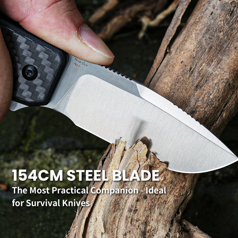 KIZER Nice Guy Pocket Folding Knife, 2.84" 154CM Blade, Lightweight Sharp Camping and Hiking Knife, G10 Carbon Fiber Handle, Liner Lock Flipper Knives V3011C1 - Image 2